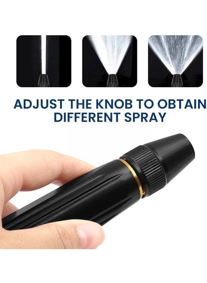 Water Spray Gun Car Wash Nozzle High Pressure Nozzle Spray Water Gun Water Jet Hose Nozzles Pipe For Gardening, Bike Car Wash Garden Watering Tool Black High Pressure Nozzle with 3 Attachment - Image 2
