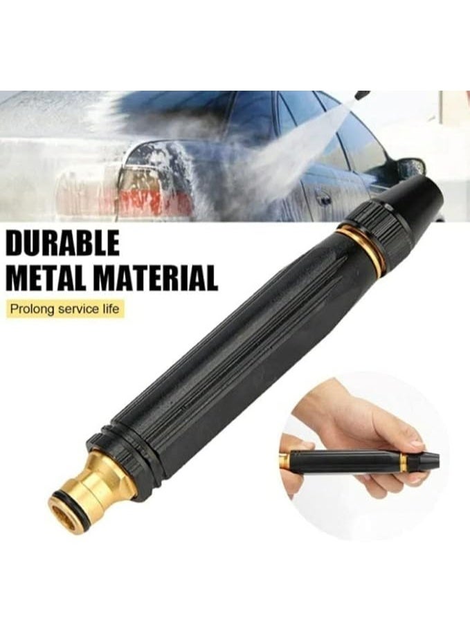Water Spray Gun Car Wash Nozzle High Pressure Nozzle Spray Water Gun Water Jet Hose Nozzles Pipe For Gardening, Bike Car Wash Garden Watering Tool Black High Pressure Nozzle with 3 Attachment - Image 3