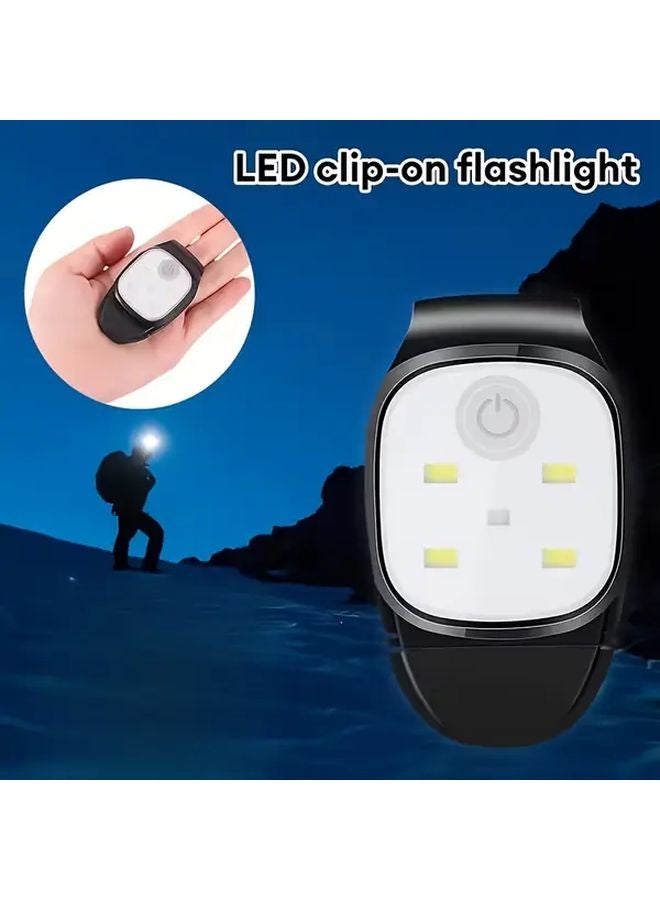 Rechargeable Clip On Flashlight Hands Free LED Work Light For Night Walking Camping Hiking - Image 2