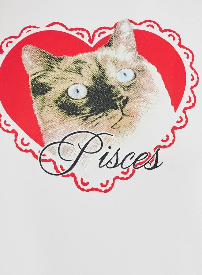 Take Two Take Two Cat Graphic Print Regular Fit T-Shirt