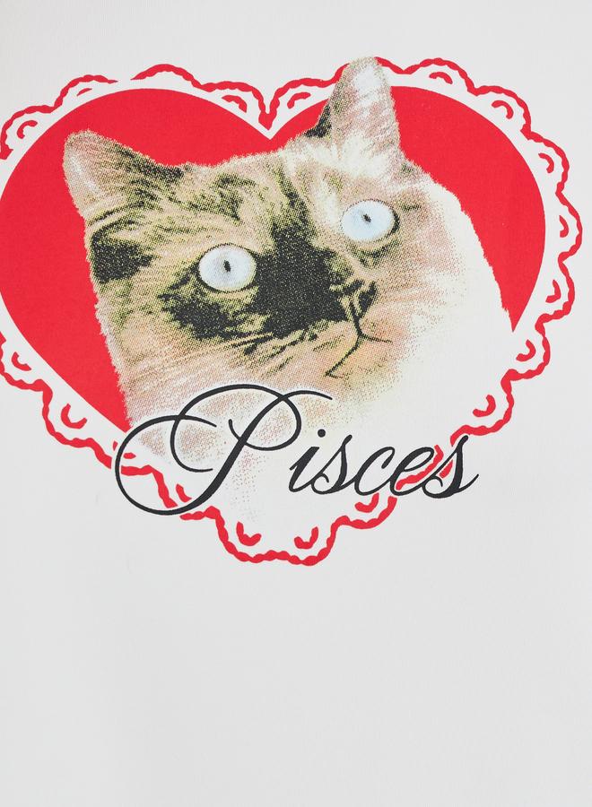 تايك تو تيشيرت مطبوع برسومات قطط بقصة عادية - Image 4