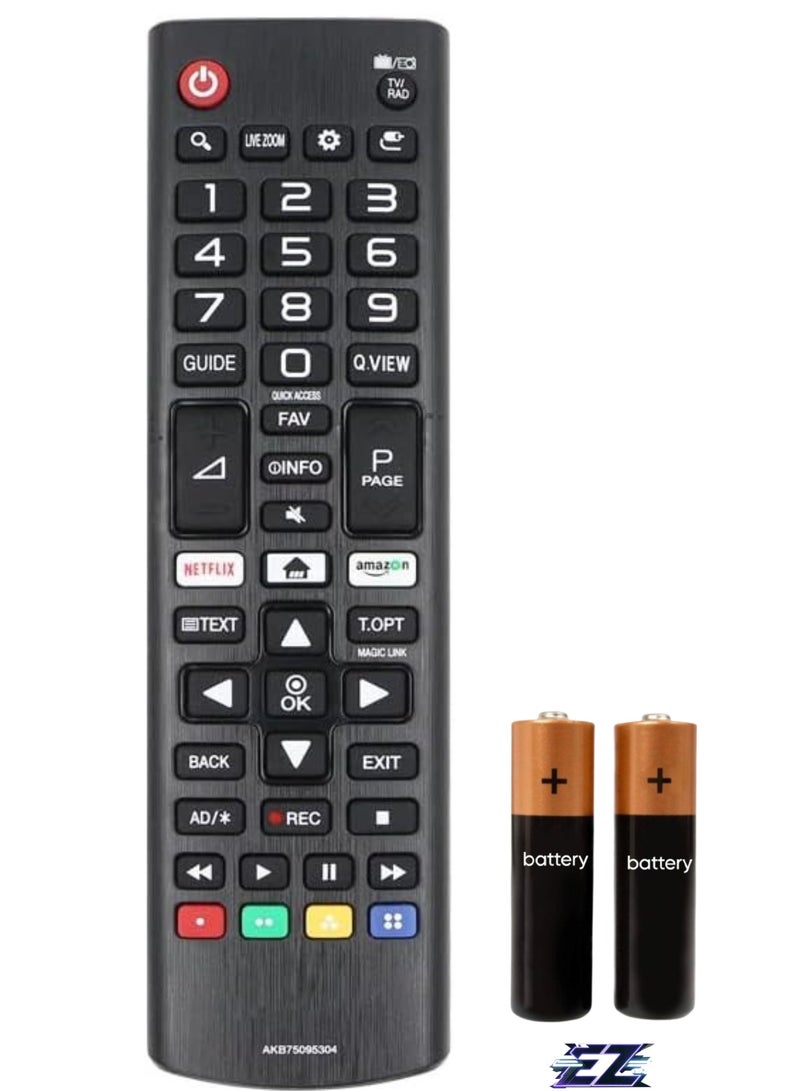 ELTRAZONE Replacement Remote Control AKB75095304 Compatible with LG Smart HD HDR OLED TV 55UK6400PLF 55UK6470PLC 55UK6500PLA 55UK6510PLB 55UK6555510PLB 55UK65BUK6550PLD5 55UK677 10PLB 5 5UK6750PLD with battery - Image 1