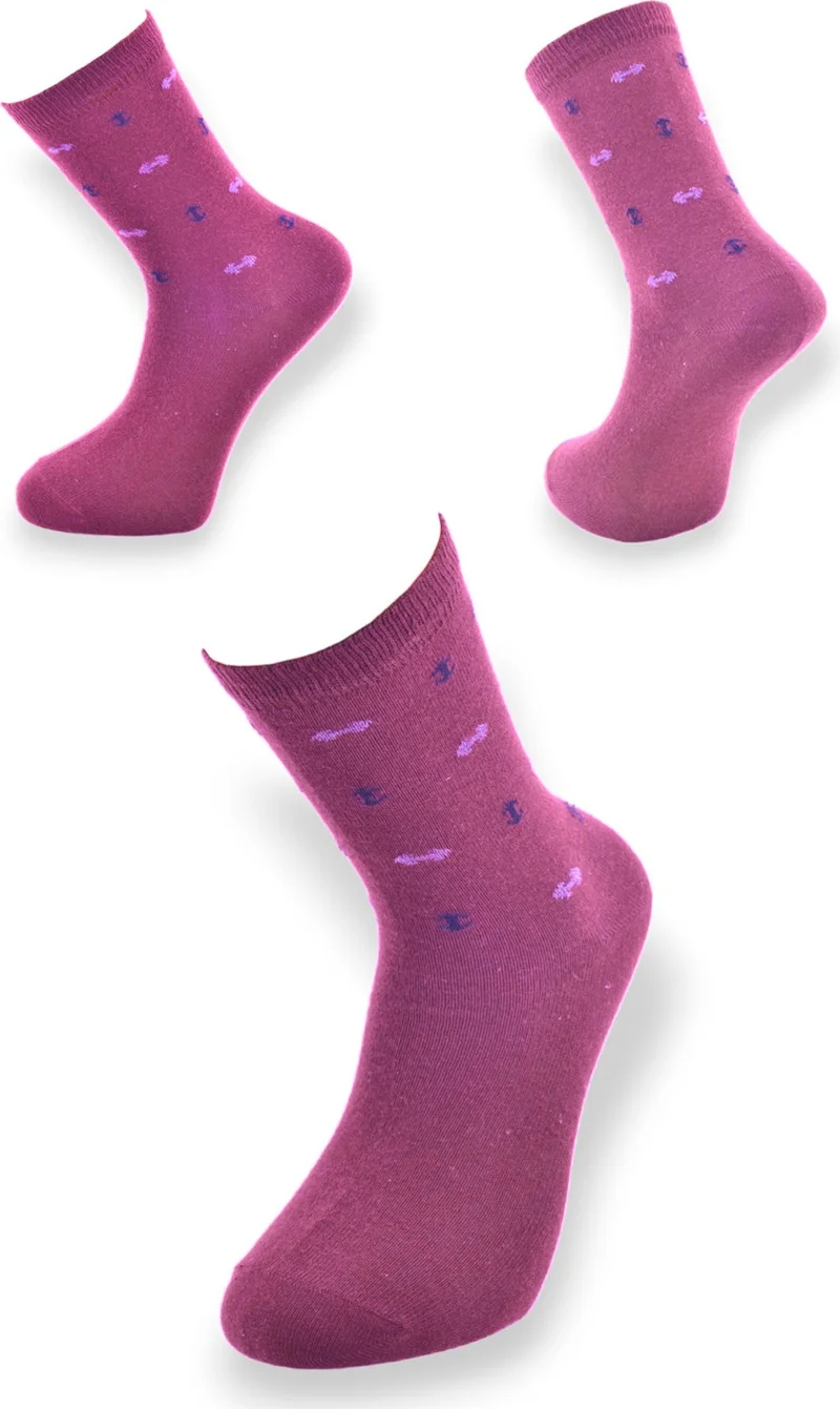 Esinti Women's Socket Colorful Patterned Long Thin Cotton Socks 5 Pieces