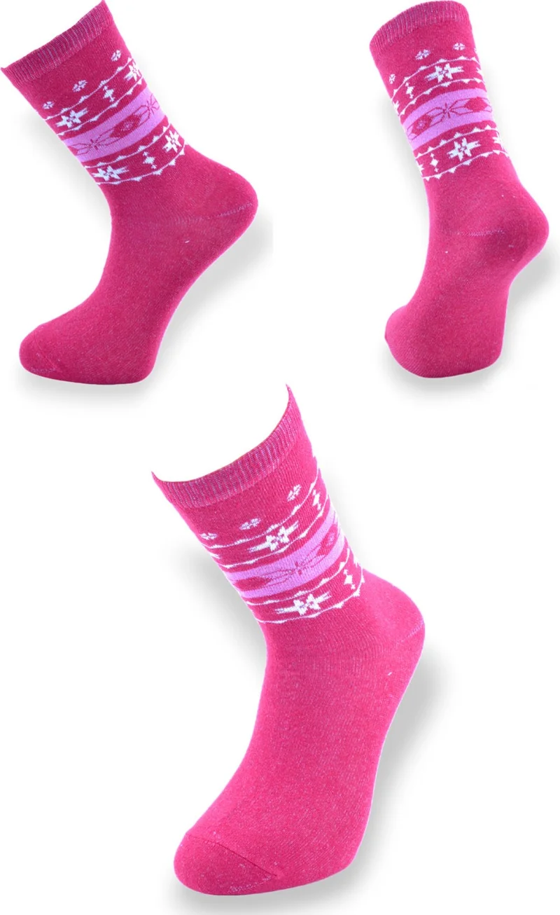 Esinti Women's Socket Colorful Patterned Long Thin Cotton Socks 5 Pieces