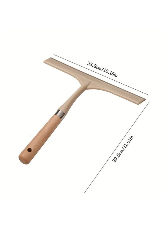 Stainless Steel Wooden Handle Window Squeegee Streak Free Glass Cleaner Tool Model L - Image 4