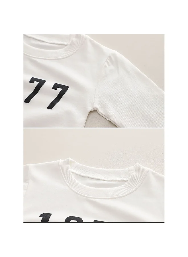 LITTLE SURPRISE BOX Black & White 1977 Designed 3 Pcs Varsity Jacket Styled Track Suit Set For Toddlers And Kids