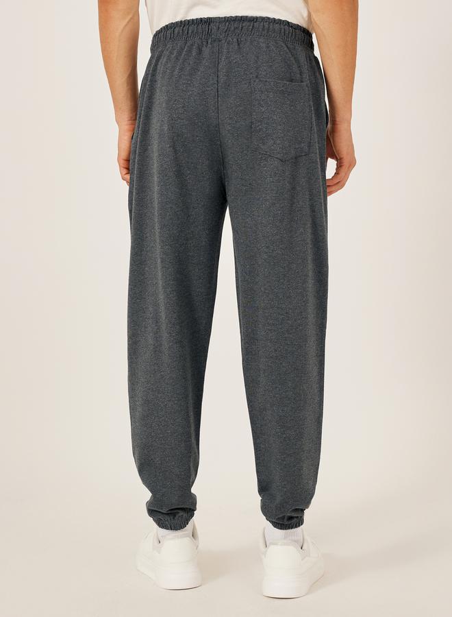 Styli Slogan Print Oversized Fit Cotton Terry Joggers  - Image 4