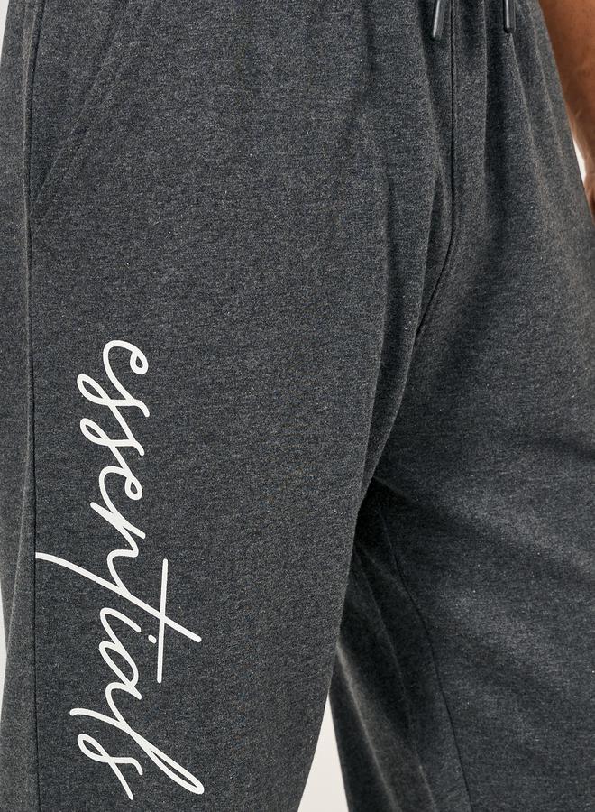 Styli Slogan Print Oversized Fit Cotton Terry Joggers  - Image 3