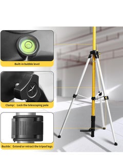 ELIKLIV ELIKLIV 11.8 Ft Telescoping Laser Level Pole with Tripod, 3.6 M Pole Stand for Level Tool, Multi-function Fine-tuning Bracket with 1/4” Thread & 5/8”Thread Adapter, Carry Bag Included  - Image 4