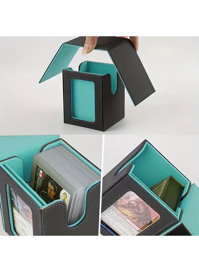 Grass Green PU Magnetic Trading Card Storage Box Holds 100 Cards For PTCG DM MTG Gift - Image 2