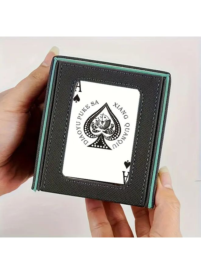 Grass Green PU Magnetic Trading Card Storage Box Holds 100 Cards For PTCG DM MTG Gift - Image 3