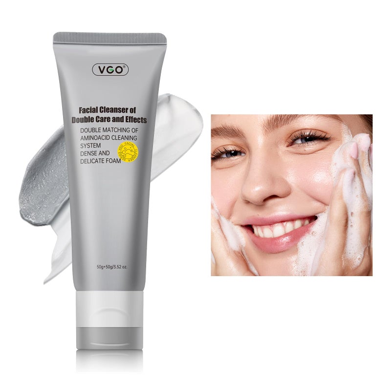 VGO Facial Cleanser Daily Face Wash of Double Care and Effects Cleansing Mud Mask  Amino Acid Cleansing All in One Gentle Face Cleanser 352 Oz