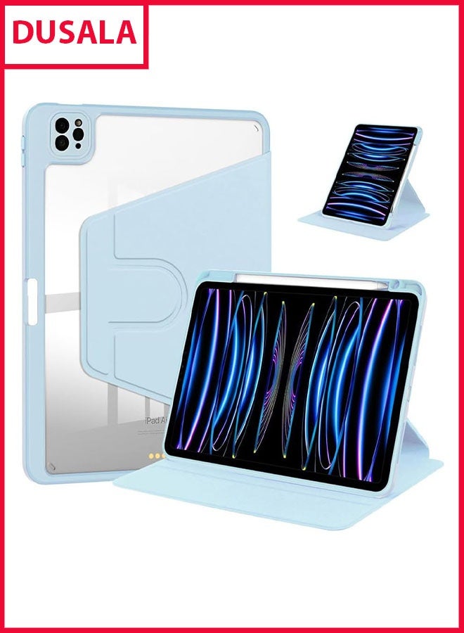 DUSALA Rotating Case for iPad Pro 12.9-Inch (2022), with Pencil Holder,360 Degree Rotation Protective Stand Slim Cover Clear Back, Auto Wake/Sleep (iPad Pro 12.9) - Image 1