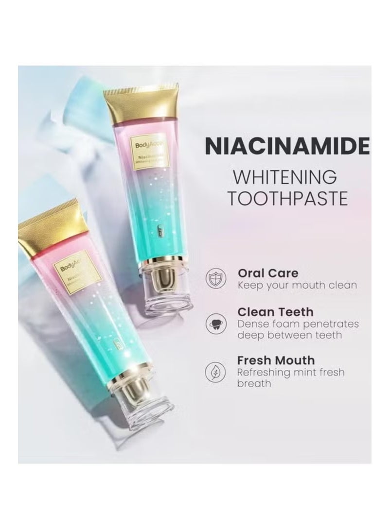 BodyAccel Niacinamide Whitening Toothpaste, Niacinamide Toothpaste, BodyAccel Toothpaste, Stain Removal Triple Whitening Toothpaste Natural Gentle, Fresh Breath - Image 5