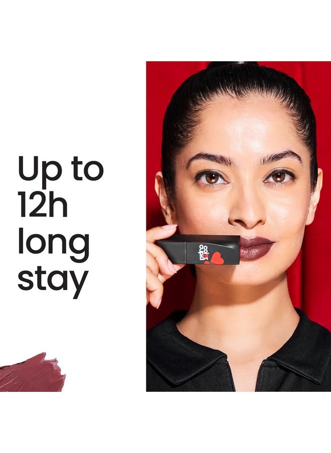 Color Cupid Velvety Intense Color 12-Hour Stay Bullet Lipstick | Infused With Hyaluronic Acid & Jojoba Oil | Transfer Proof & Smudge Proof | Love Season | Autumn Mocha | 4.1G  - Image 4