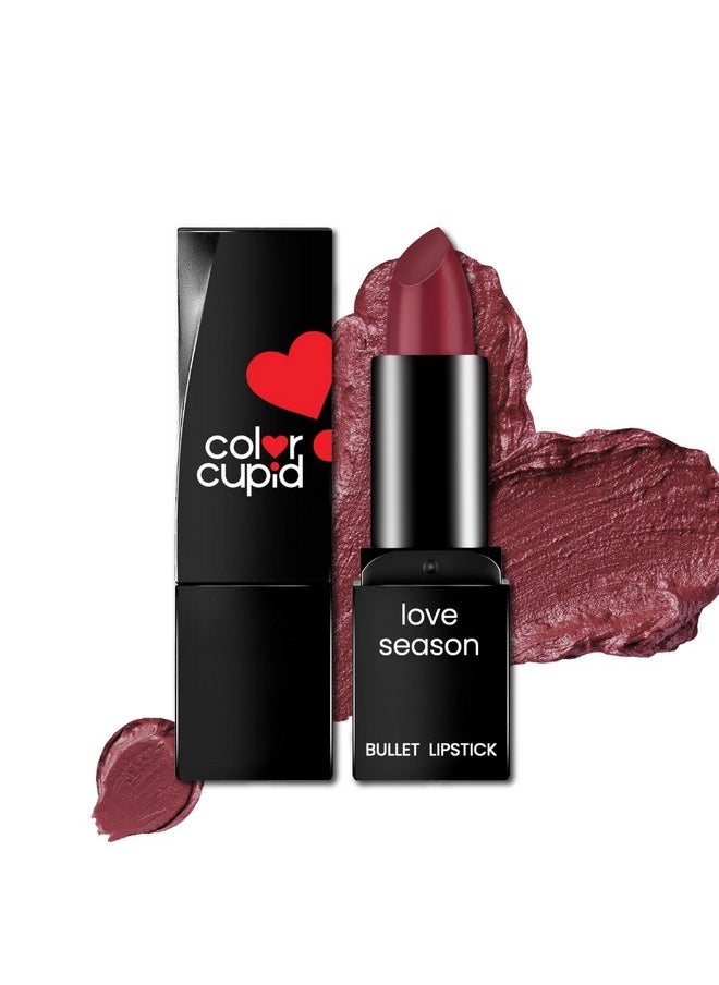Color Cupid Velvety Intense Color 12-Hour Stay Bullet Lipstick | Infused With Hyaluronic Acid & Jojoba Oil | Transfer Proof & Smudge Proof | Love Season | Autumn Mocha | 4.1G  - Image 1