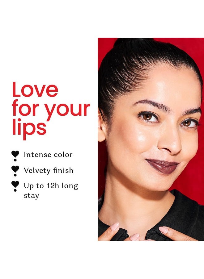 Color Cupid Velvety Intense Color 12-Hour Stay Bullet Lipstick | Infused With Hyaluronic Acid & Jojoba Oil | Transfer Proof & Smudge Proof | Love Season | Autumn Mocha | 4.1G  - Image 2