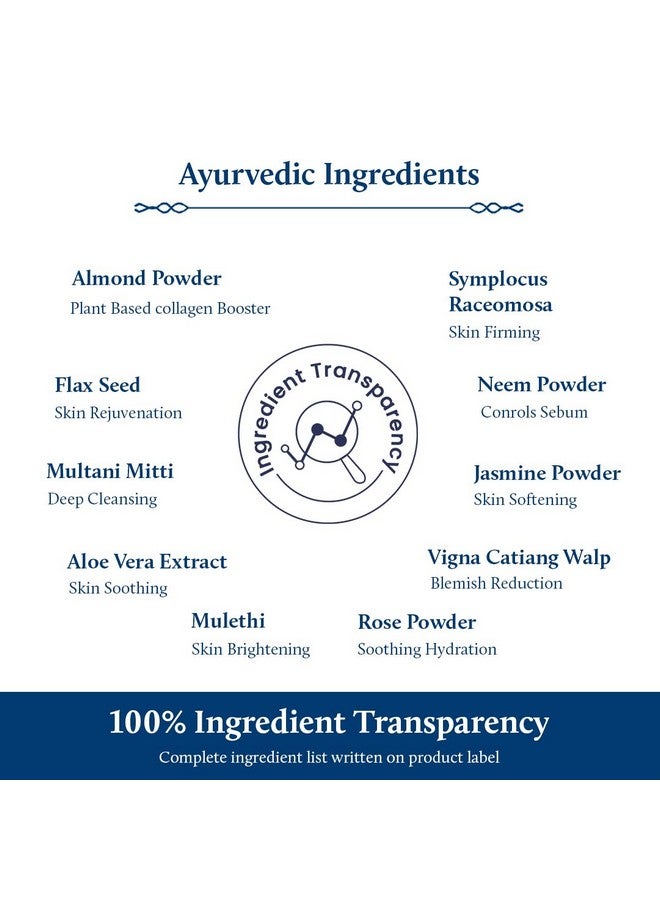 Blue Nectar Almond Ubtan Powder Face Pack for Anti-Aging & Firming | Natural Exfoliator for Face with Multani Mitti Powder (115g, 12 Herbs) - Image 5