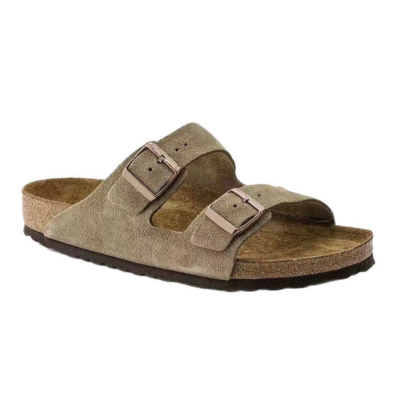 Bk Birkenstocks Shoes Leather Slippers Fashion Casual Cork Shoes Thick Sole Men'S And Women'S Sandals 2025 Outer Wear Beach Shoes - Image 5