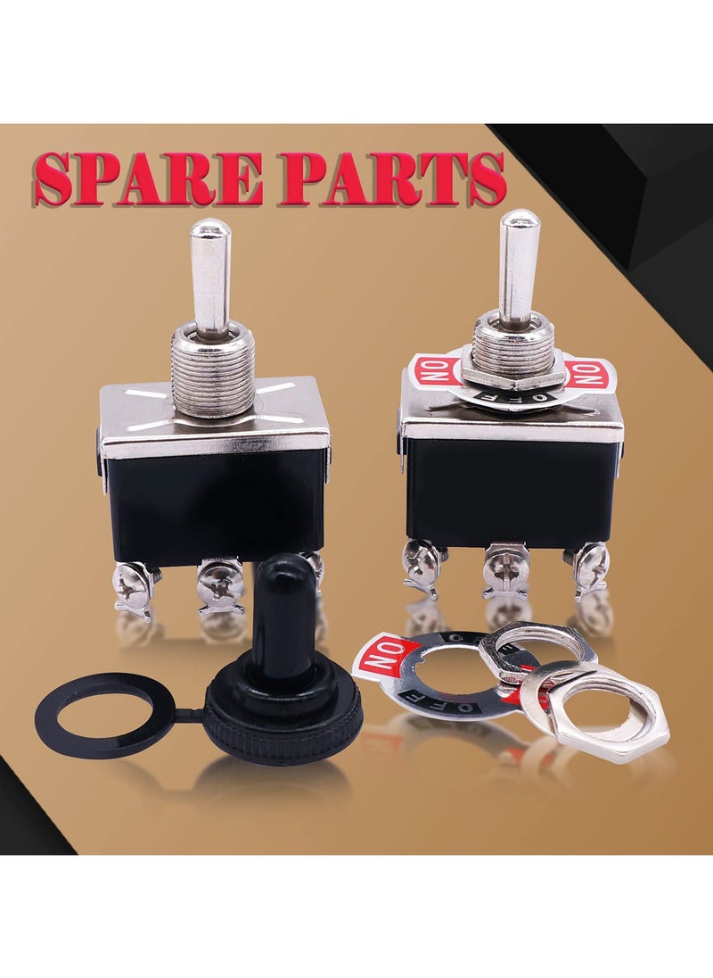 SANMUGEED - 3Pcs Heavy Duty Rocker Toggle Switch 16A 250V AC DPDT 3 Position 6 Pin ON/Off/ON Switch with Metal Bat Waterproof Boot Cap Cover Ten-1322-B203 - Image 1