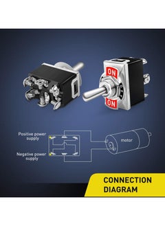 SANMUGEED 3Pcs Heavy Duty Rocker Toggle Switch 16A 250V AC DPDT 3 Position 6 Pin ON/Off/ON Switch with Metal Bat Waterproof Boot Cap Cover Ten-1322-B203  - Image 3