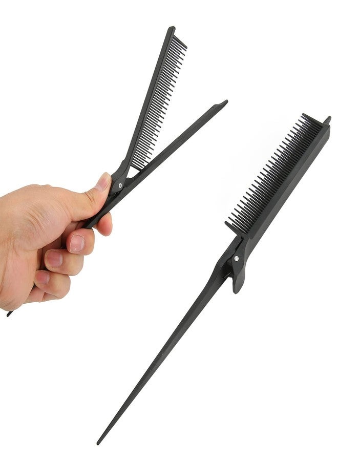 Filfeel Rat Tail Teasing Clip Comb, Highlighting Comb Styling Tool for Hair Clipping, Highlights and Hair Combing (26.5 X 2.5cm) Black - Image 1