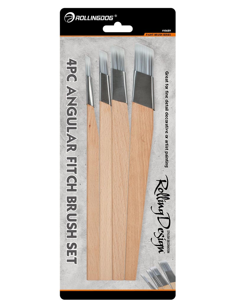 ROLLINGDOG Trim Paint Brush - Detail Trim Brush, Cutting in Brush for Detailed Work & Edging, Pack of 4 - Image 3