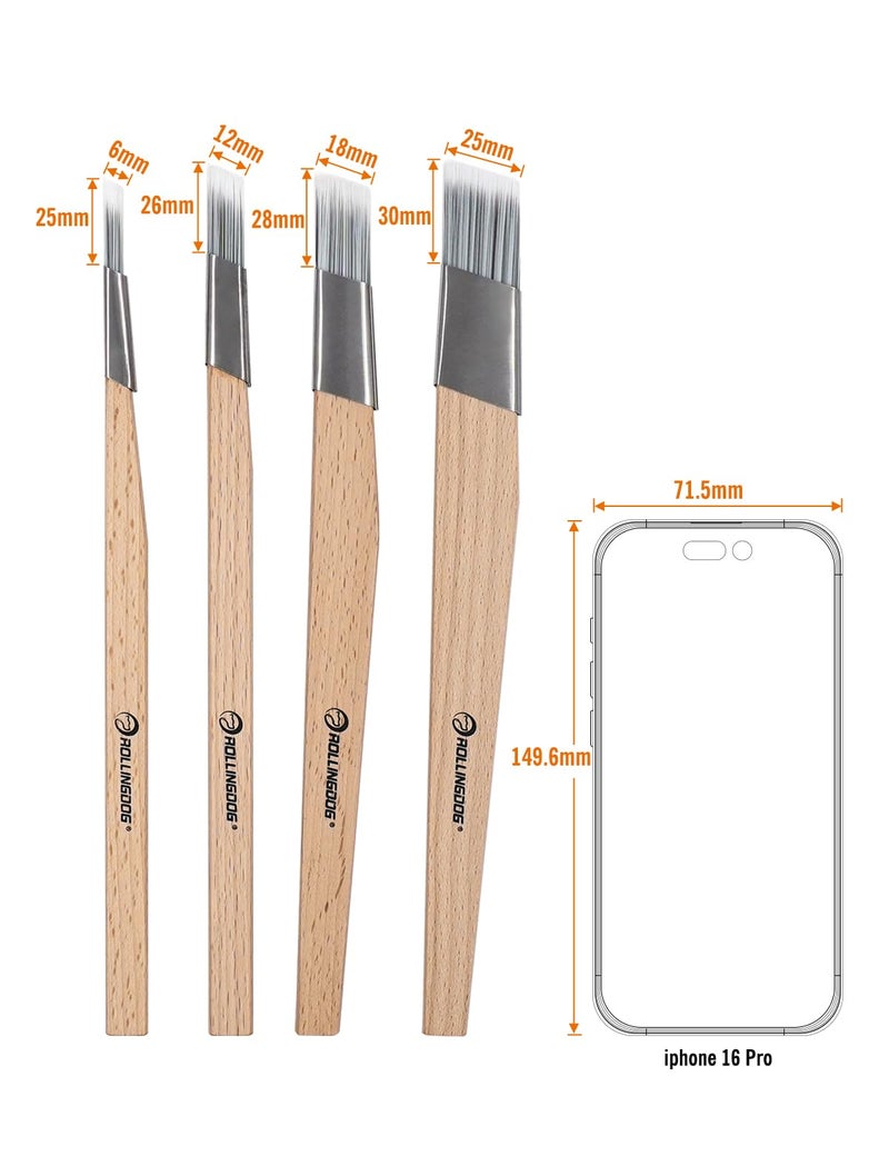 ROLLINGDOG Trim Paint Brush - Detail Trim Brush, Cutting in Brush for Detailed Work & Edging, Pack of 4 - Image 2