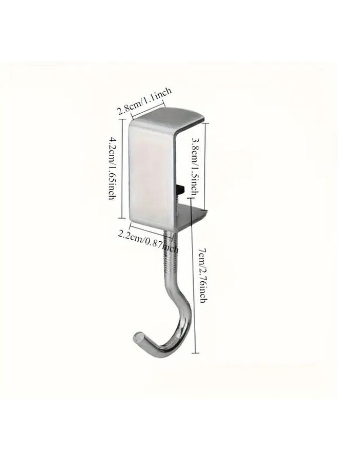 Steel Color 360 Degree Rotating Metal Desk Hook 110 Lbs Capacity Backpack Rack Portable Detachable Utility Hooks - Image 4