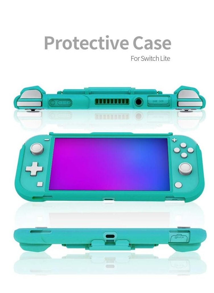 Y&D TPU Case for Switch Lite Case, Durable Anti-Slip Shockproof Protective Hard Only Nintendo with Game Card Storage and Kickstand - Turquoise  - Image 5