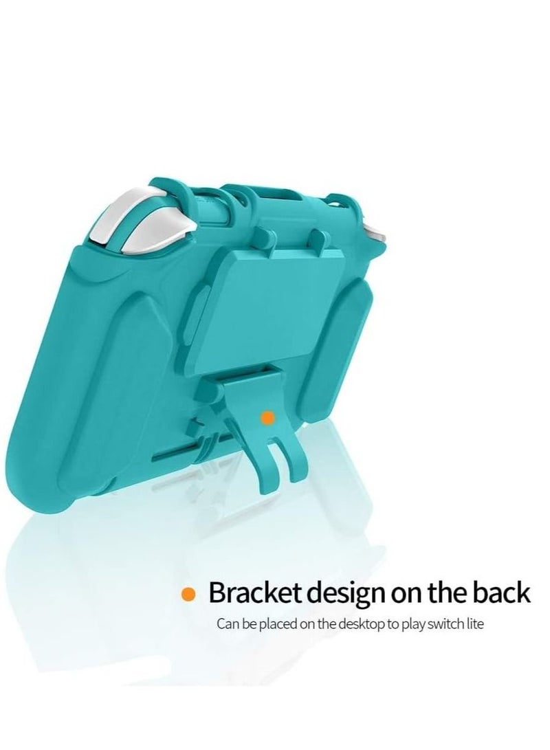 Y&D TPU Case for Switch Lite Case, Durable Anti-Slip Shockproof Protective Hard Only Nintendo with Game Card Storage and Kickstand - Turquoise  - Image 4