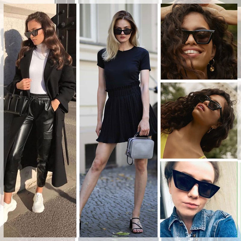 ANDWOOD Cat Eye Sunglasses for Women Polarized Cateye Frames Fashion Vintage Square Classic Retro Sun Glasses - Image 3