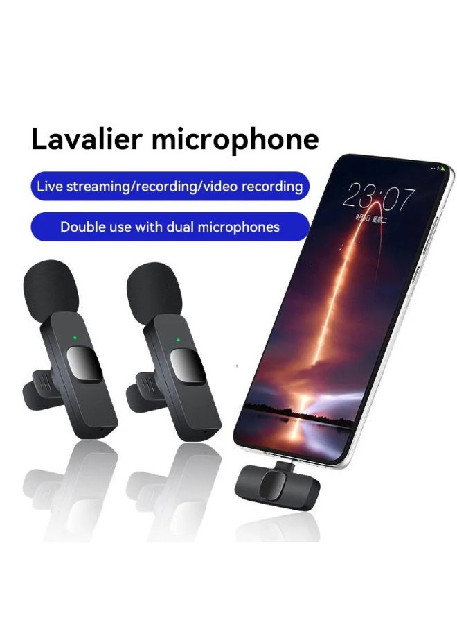 MIC محمول صغير لاسلكي نقل Lavalier ميكروفون K8 تسجيل الصوت والفيديو ذكي الحد من الضوضاء البث المباشر  - Image 2