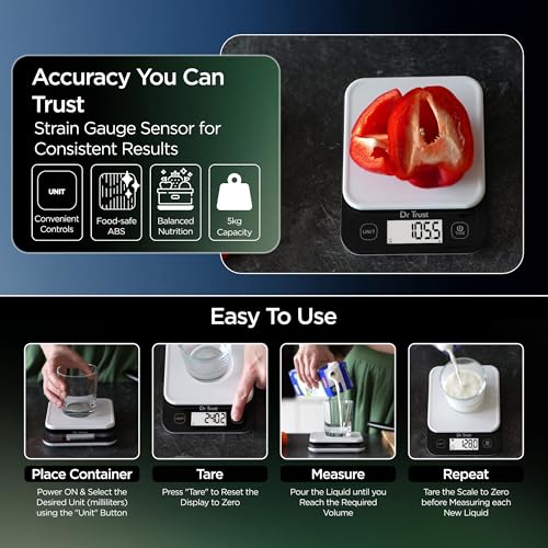 Dr Trust USA 528 Electronic Kitchen Weighing Scale For Portioning Ingredients & Cooking Diet Food At Home & Shop, Baking Weight Machine for Chefs (5 Kg) - Image 5