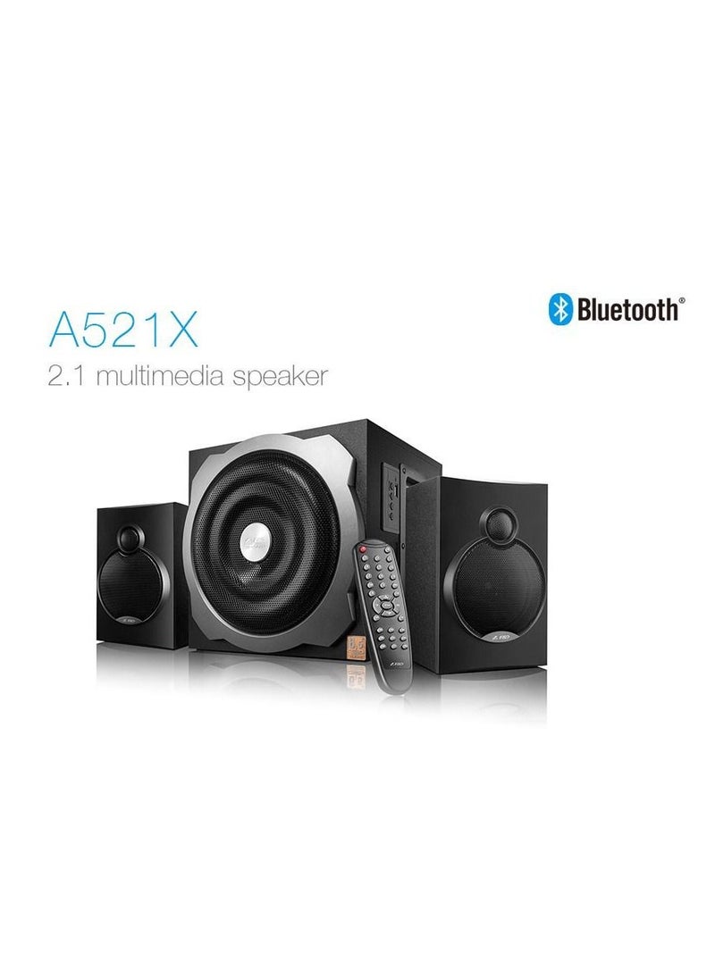 F&D - 5.0 Wireless Bluetooth Multimedia Speaker A521X, 4" Full Range Driver For Satellite & 6.5 Bass Driver For Subwoofer, Black - Image 1
