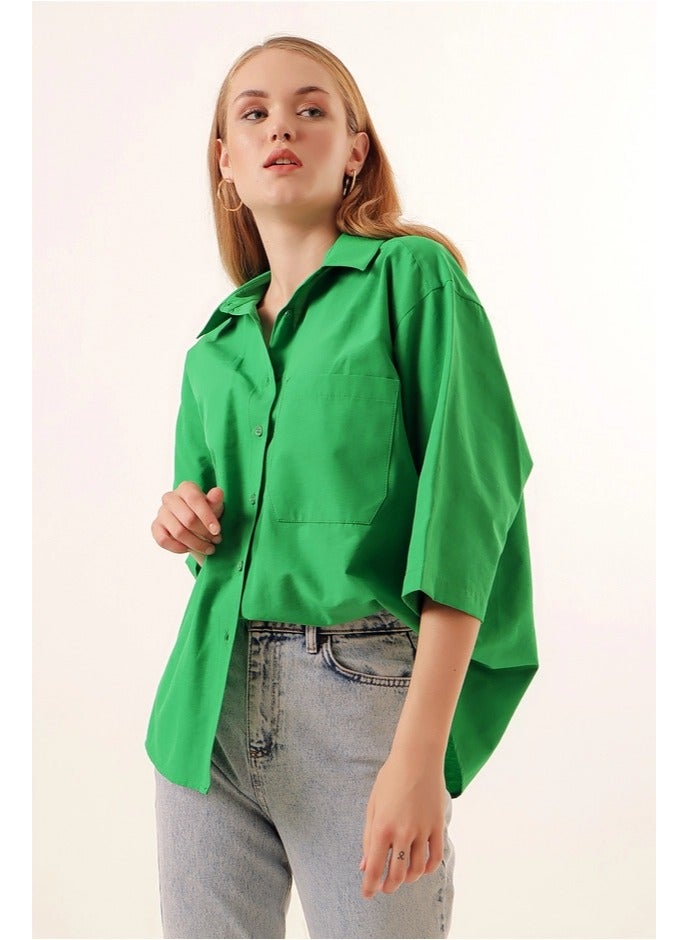 BIG DART Oversize Long Basic Shirt With Pocket - Image 1