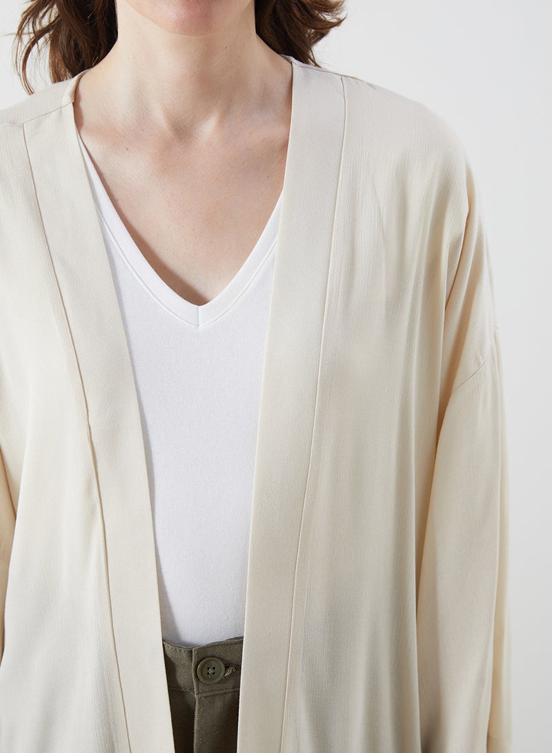 LC WAIKIKI Shawl Collar Textured Oversize Women's Kimono - Image 3