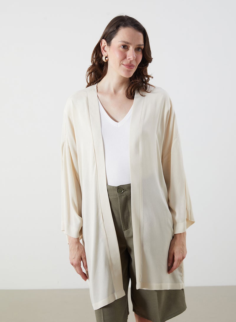 LC WAIKIKI Shawl Collar Textured Oversize Women's Kimono - Image 1