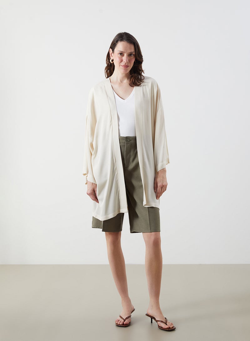 LC WAIKIKI Shawl Collar Textured Oversize Women's Kimono - Image 2