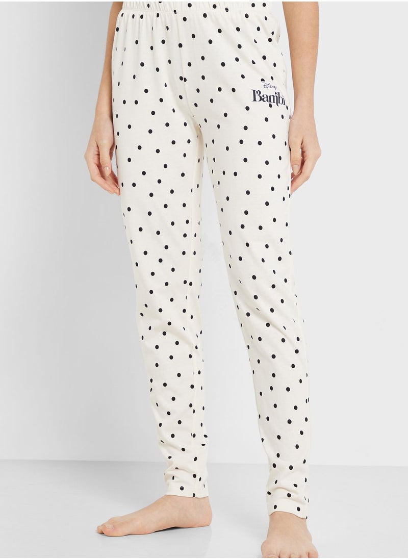 Disney - Crew Neck Graphic T-Shirt & Pyjama Set - Image 1