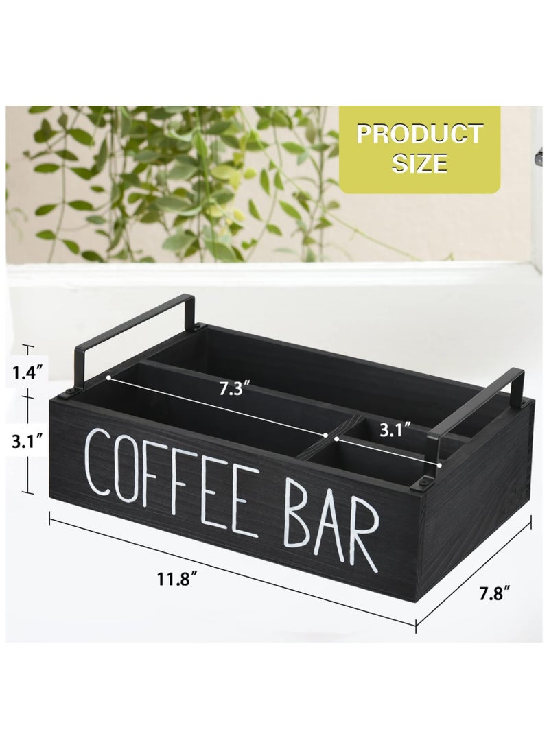 Anmi Wooden Coffee Pod & Spice Organizer  - Farmhouse Kitchen Counter Storage with Handle.   (30x20x8cm) - Image 3