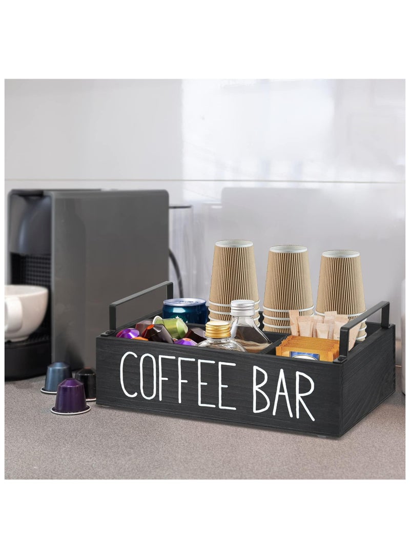 Anmi Wooden Coffee Pod & Spice Organizer  - Farmhouse Kitchen Counter Storage with Handle.   (30x20x8cm) - Image 5