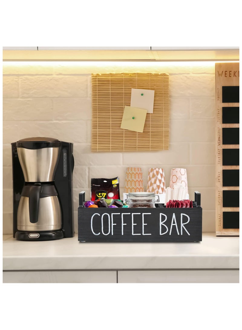 Anmi Wooden Coffee Pod & Spice Organizer  - Farmhouse Kitchen Counter Storage with Handle.   (30x20x8cm) - Image 4