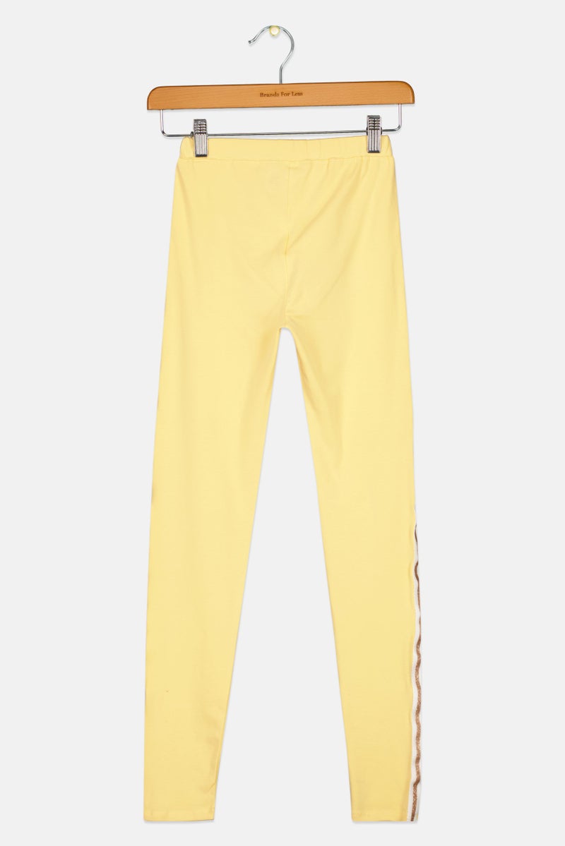 GAP سروال ليغينغز مخطط للفتيات، أصفر - Image 2