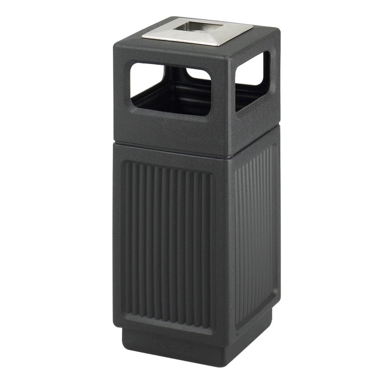 Safco Canmeleon Trash Can 30 Gallons Indoor and Outdoor Use Durable WeatherResistant Commercial Garbage Can with Ashtray Black
