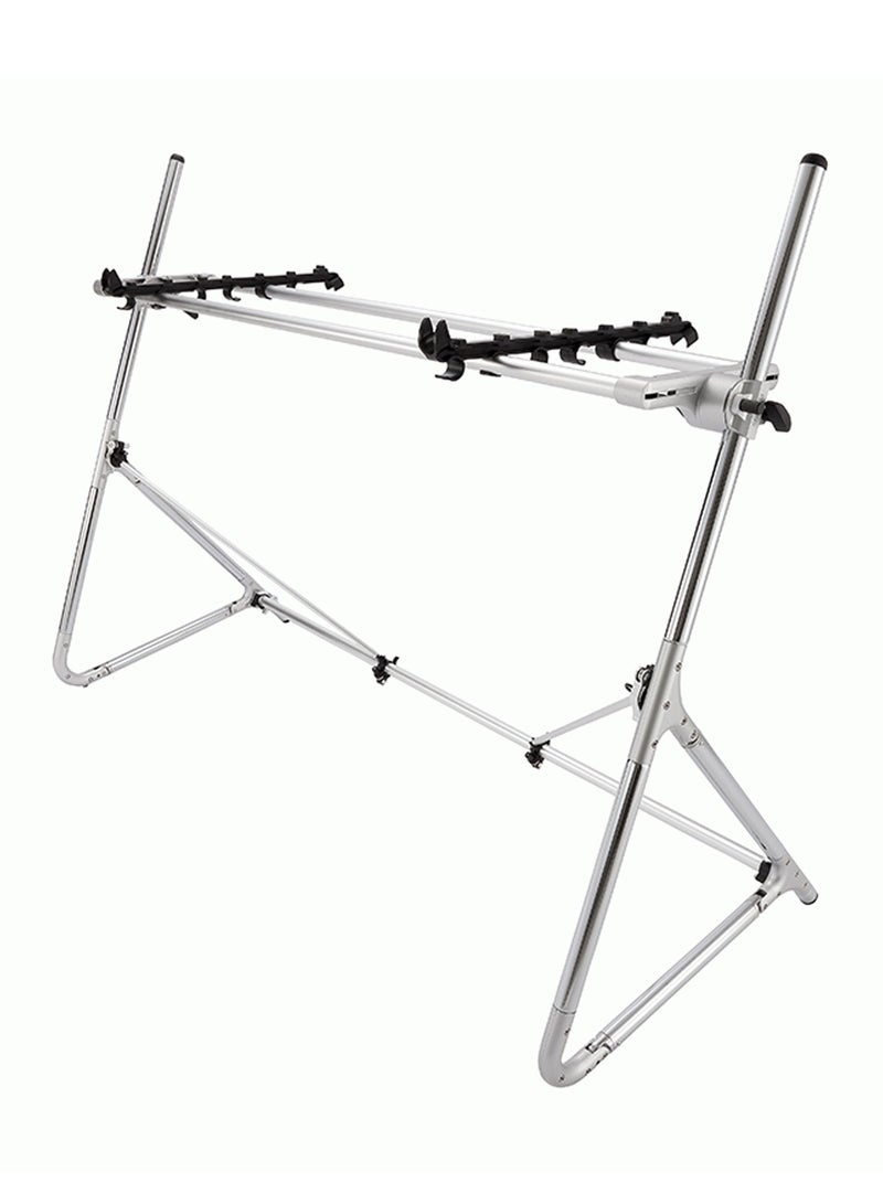 Korg STD-L-SV SEQUENZ Standard Keyboard Stand | For 88-Note Keyboards | Adjustable Height 65–95 cm | Chrome-Plated Steel | Compatible with KRONOS 88, KROME 88, KROSS 88, SV-1 88 | Silver - Image 1