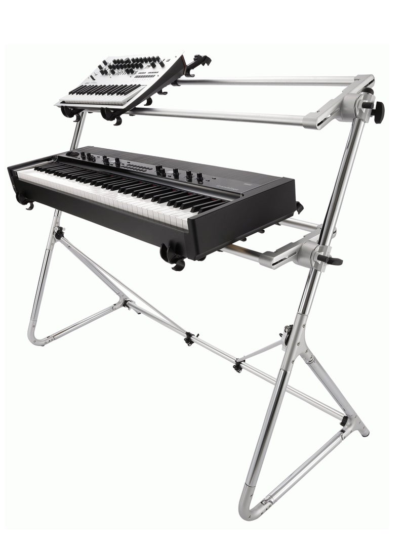 Korg STD-L-SV SEQUENZ Standard Keyboard Stand | For 88-Note Keyboards | Adjustable Height 65–95 cm | Chrome-Plated Steel | Compatible with KRONOS 88, KROME 88, KROSS 88, SV-1 88 | Silver - Image 3