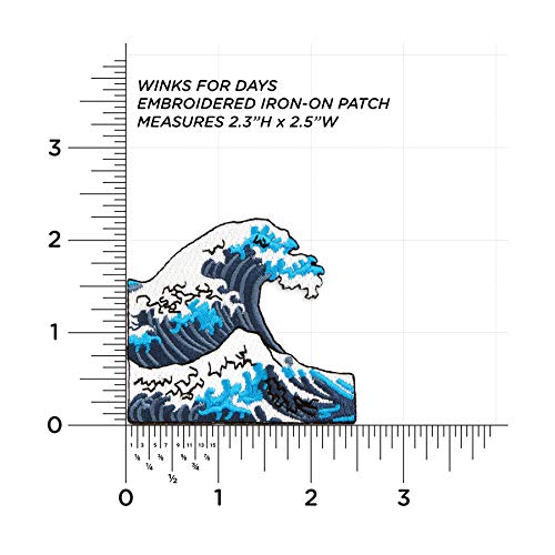 Winks For Days Great Ocean Wave Embroidered Iron-On Patch - Image 3