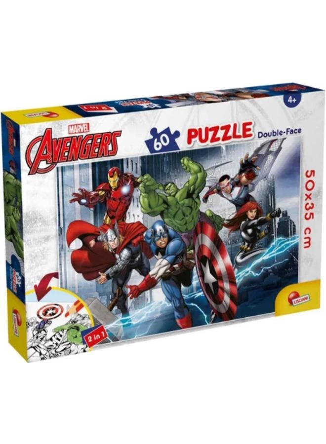 Lisciani Avengers Double-Face Puzzle - 60 Pieces - Image 1
