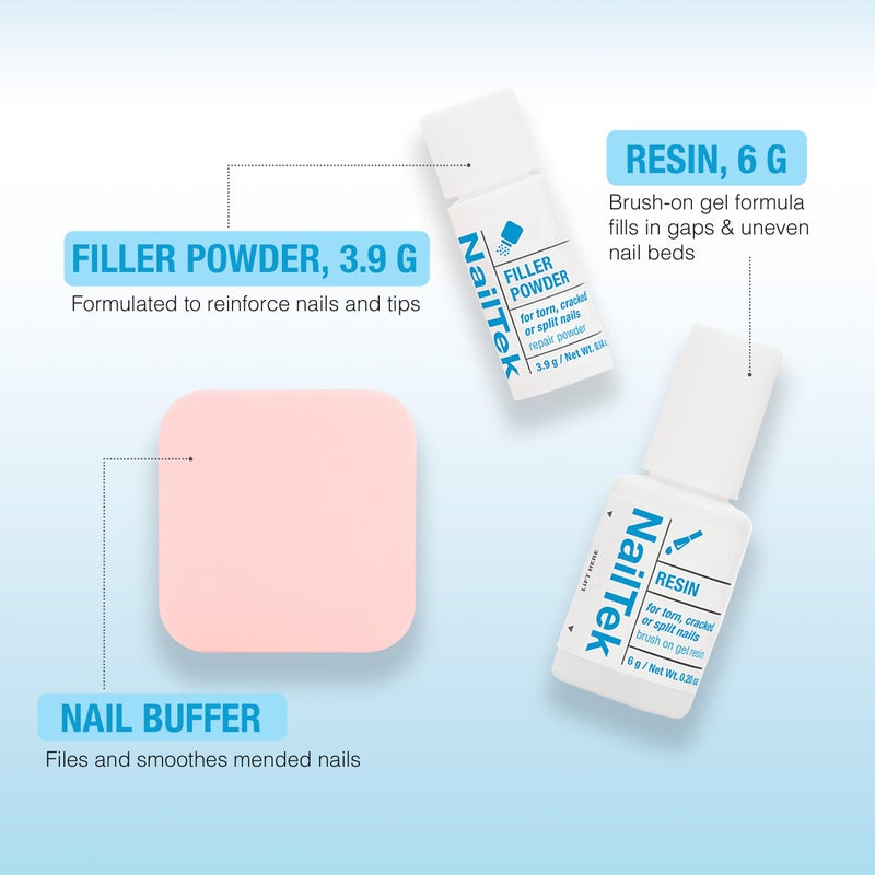 Nail Tek Nail Repair for Damaged Nails â€“ Filler Powder & Resin Kit for Cracked or Split Nails, Strengthener and Growth Recovery, 1 Pack - Image 5